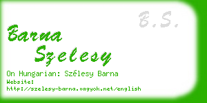 barna szelesy business card